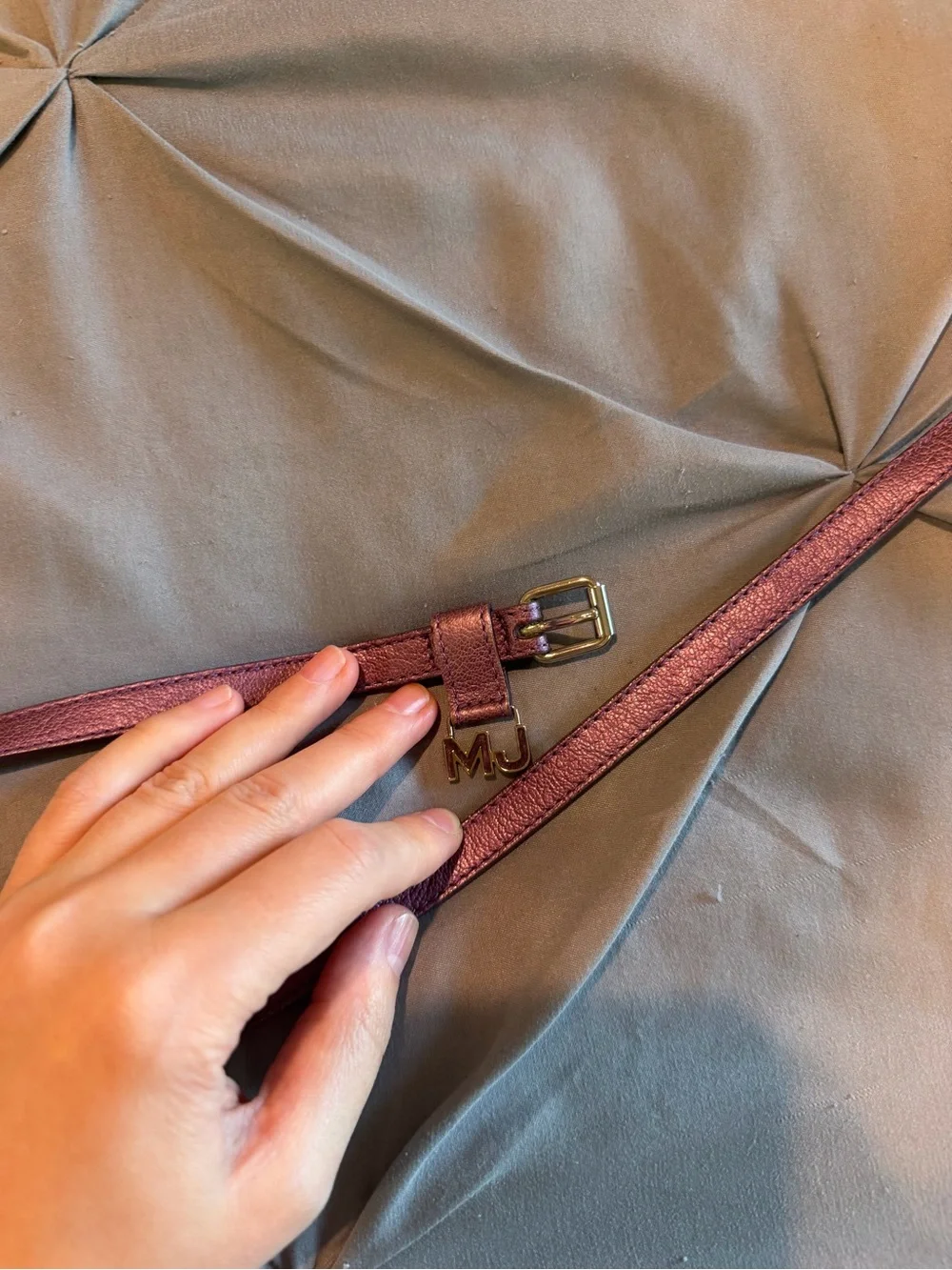 Slim Purple Leather Belt